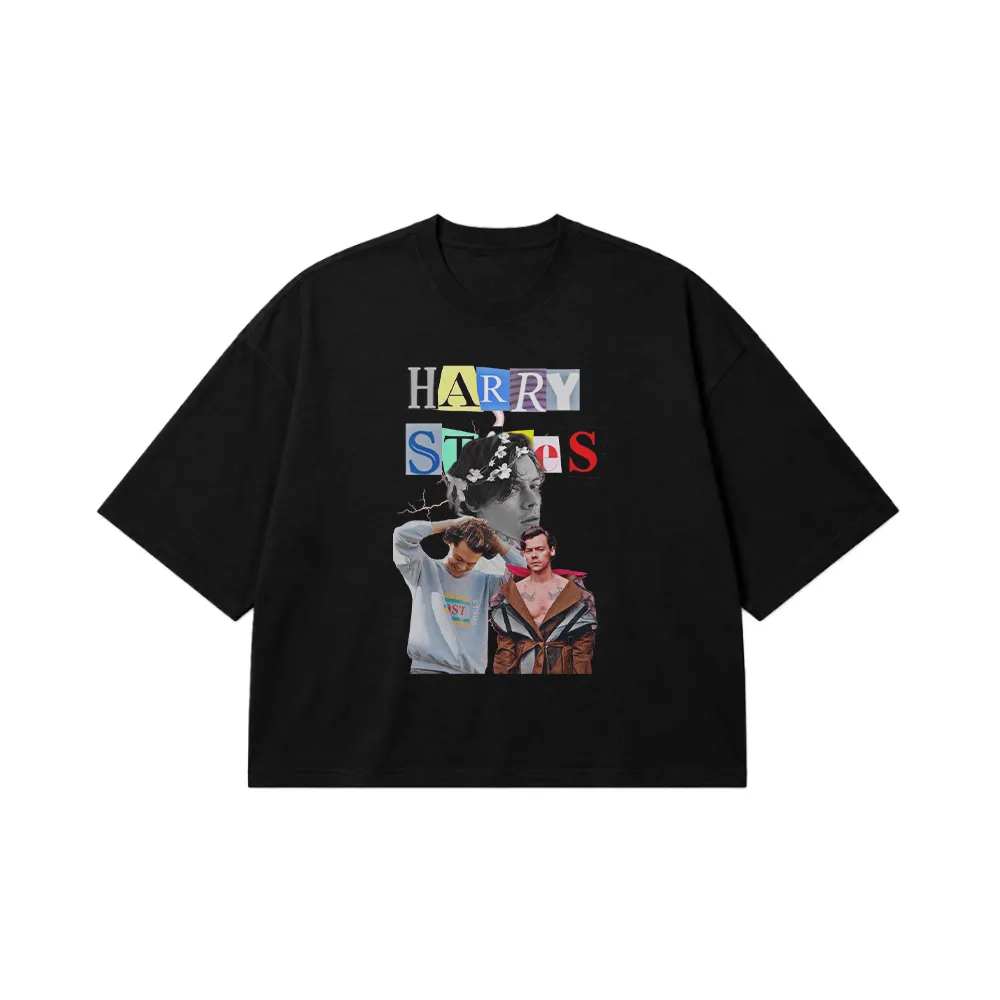 تیشرت باکسی هری استایلز طرح مجله‌ای (Harry Styles) کد 25201