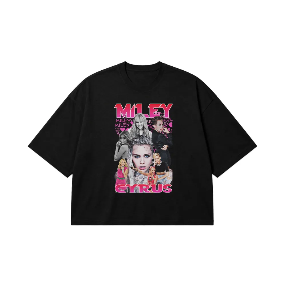 تیشرت باکسی مایلی سایرس طرح پاپ (Miley Cyrus) کد 25214