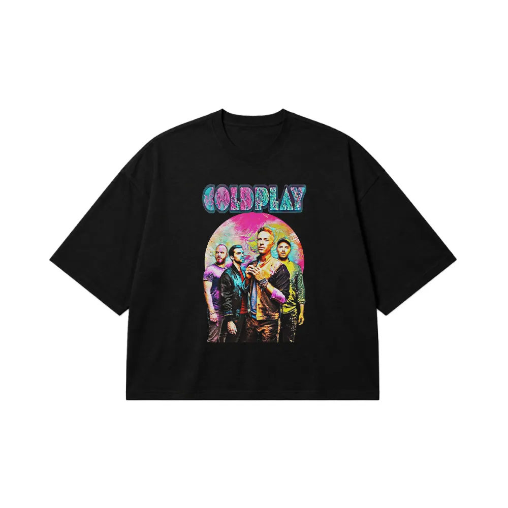 تیشرت باکسی کلدپلی طرح رنگی (Coldplay) کد 25232