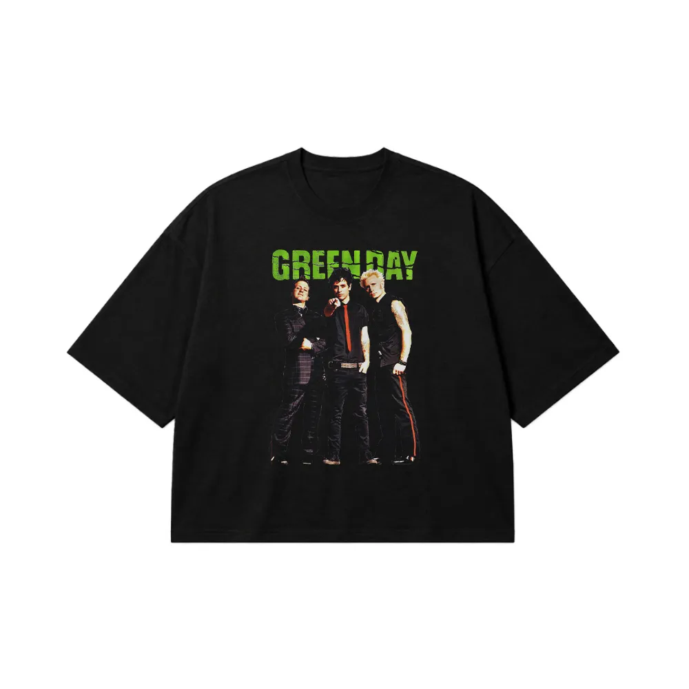 تیشرت باکسی گرین دی طرح پانک‌راک (Green Day) کد 25233