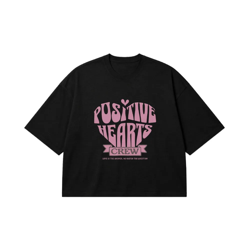 تیشرت باکسی طرح Positive Hearts Crew کد 26114