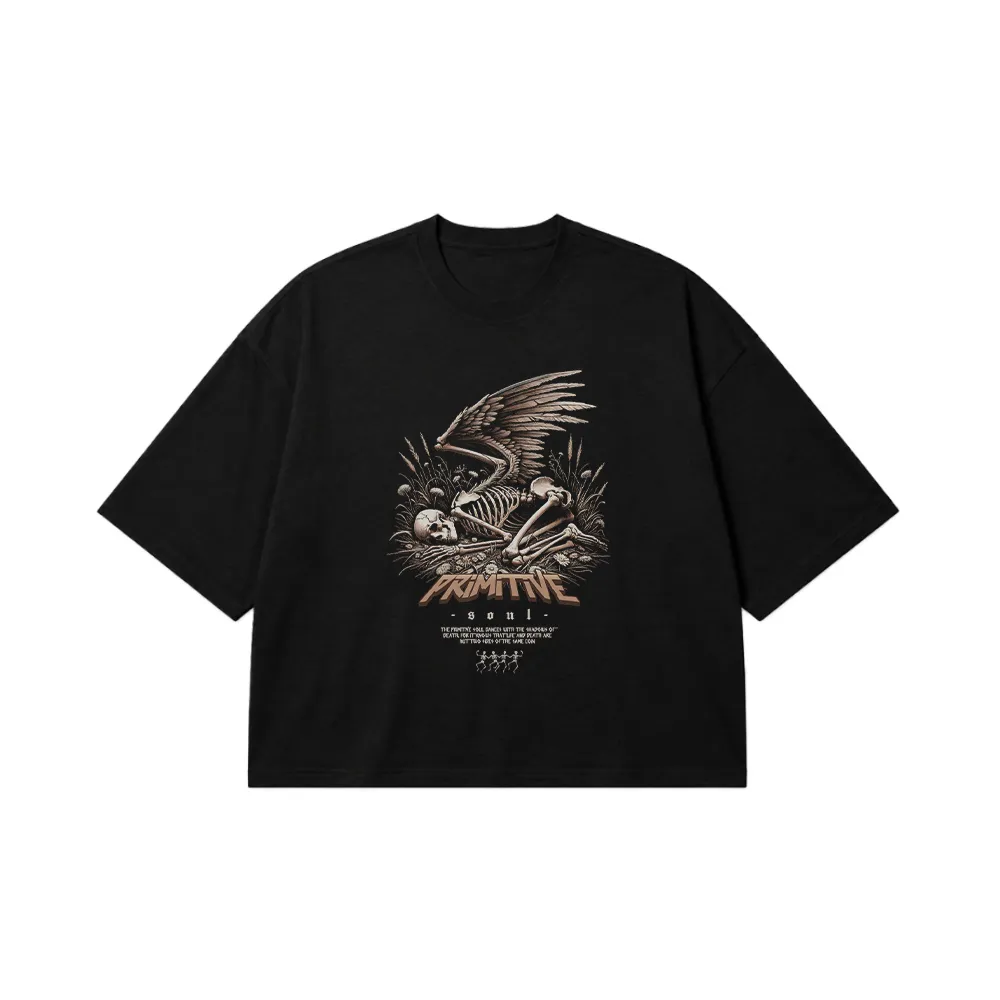 تیشرت باکسی جمجمه طرح Primitive Soul کد 26168