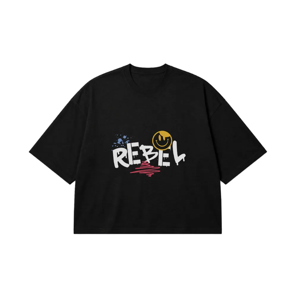 تیشرت باکسی گرافیتی طرح Rebel کد 26390