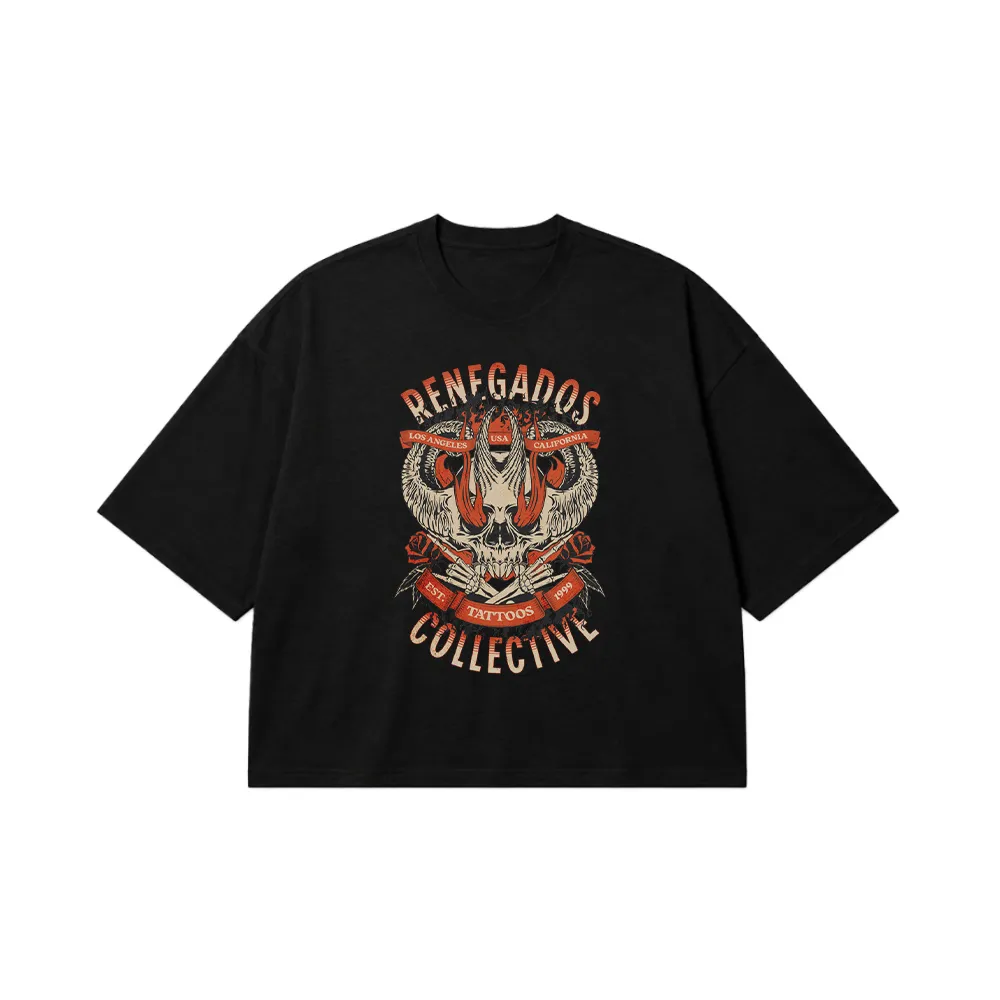 تیشرت باکسی جمجمه طرح Renegados Collective کد 26483