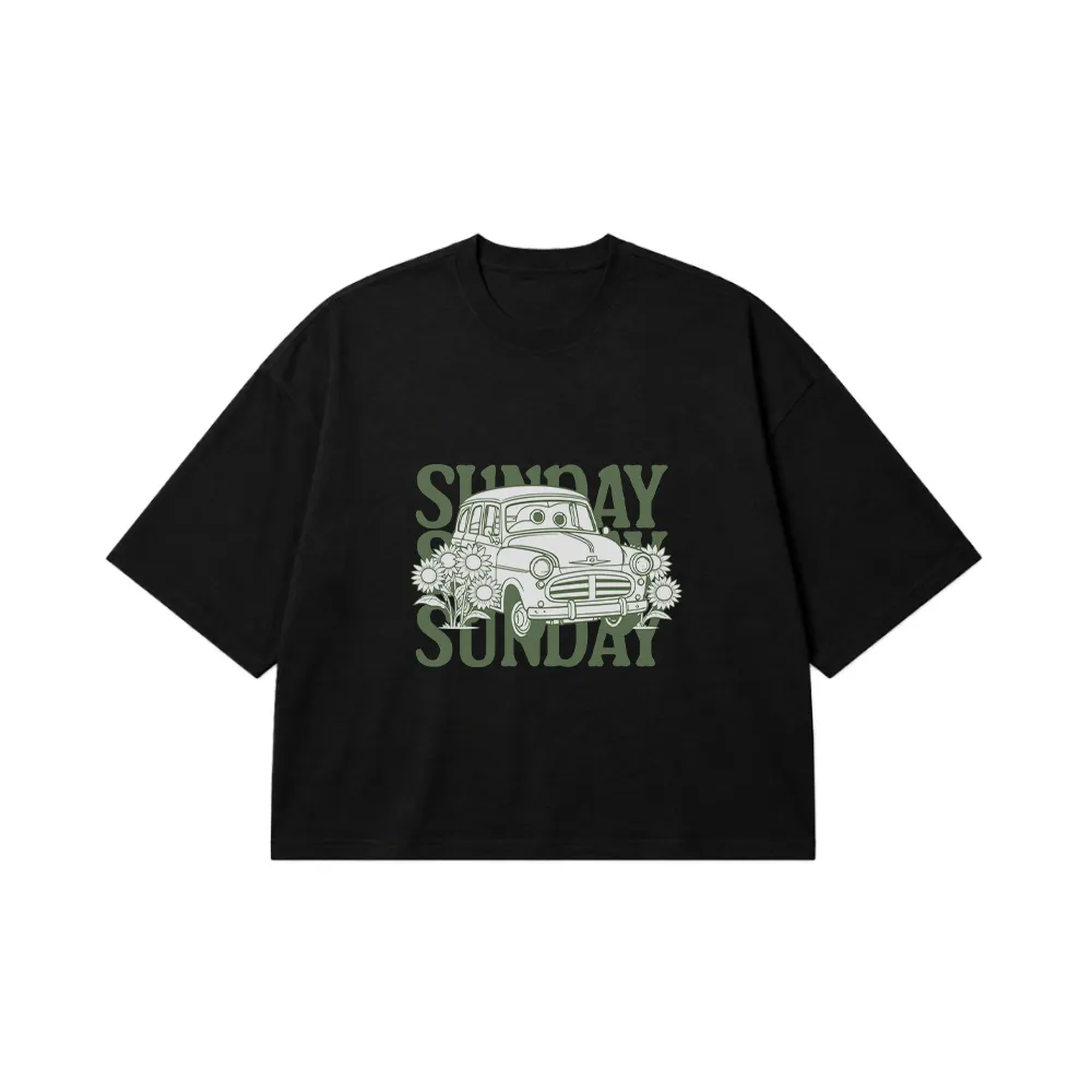 تیشرت باکسی ون کلاسیک طرح Sunday کد 26508