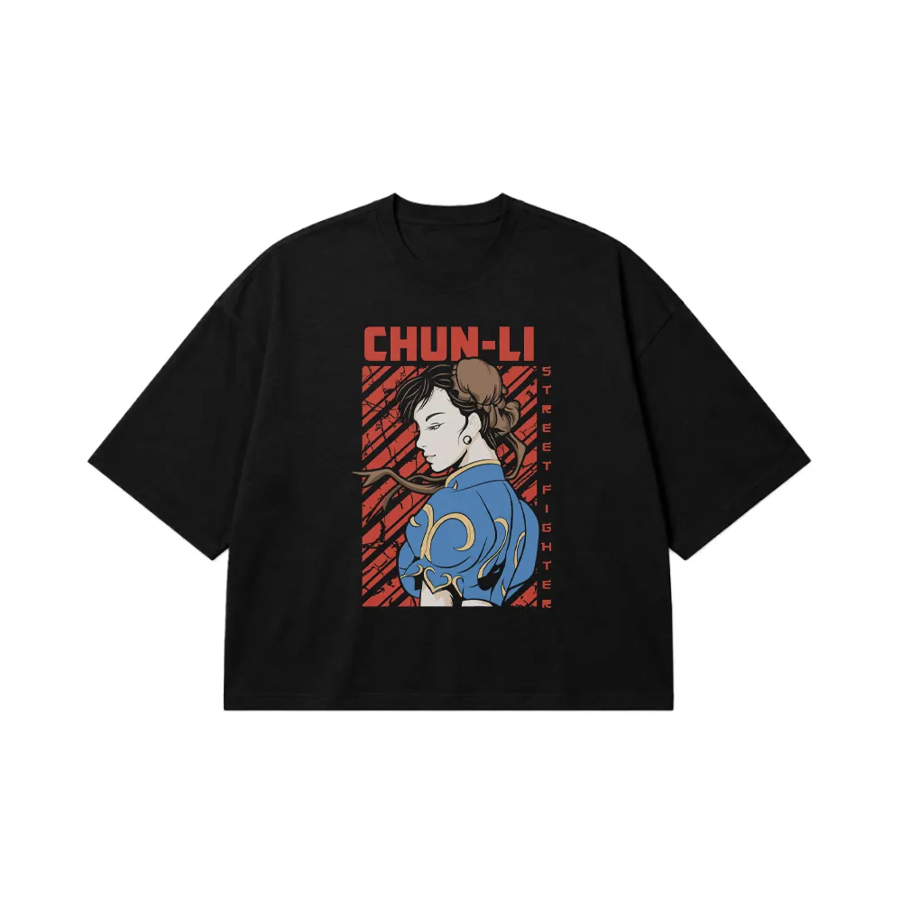 تیشرت باکسی استریت فایتر طرح چون لی (Chun-Li) کد 26615