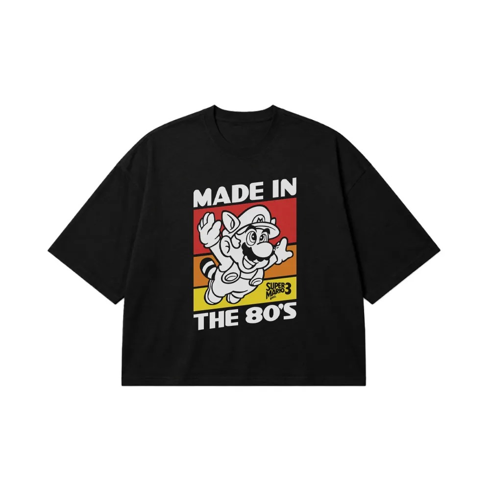 تیشرت باکسی سوپر ماریو طرح Made In The 80s کد 26636