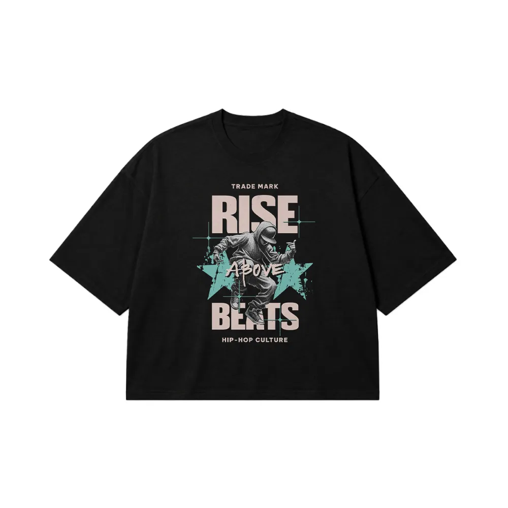 تیشرت باکسی هیپ هاپ طرح Rise Above Beats کد 26767