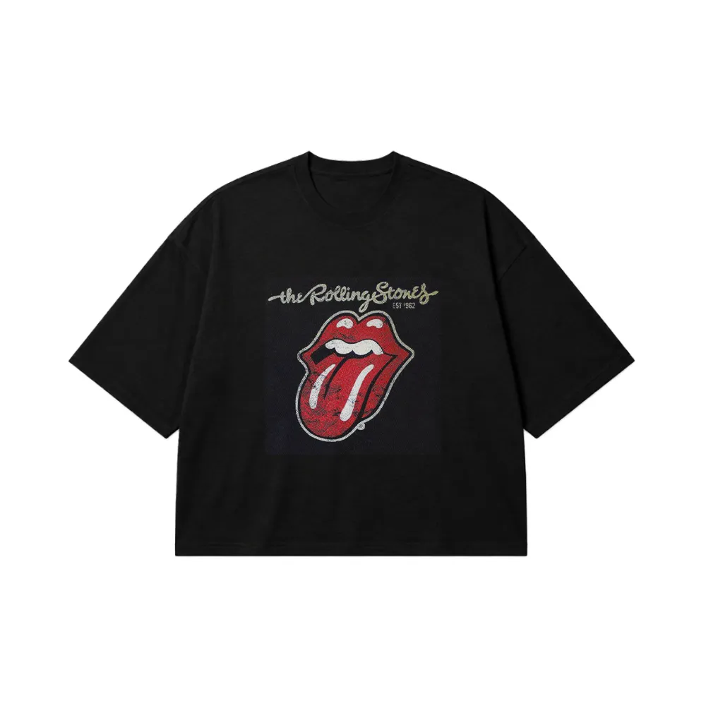 تیشرت باکسی رولینگ استونز طرح لوگو (Rolling Stones) کد 26848