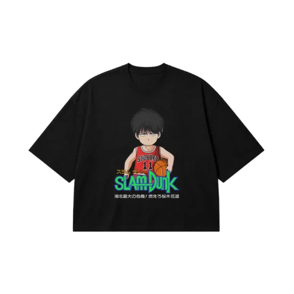 تیشرت باکسی انیمه اسلم دانک طرح بسکتبال (Slam Dunk) کد 26909