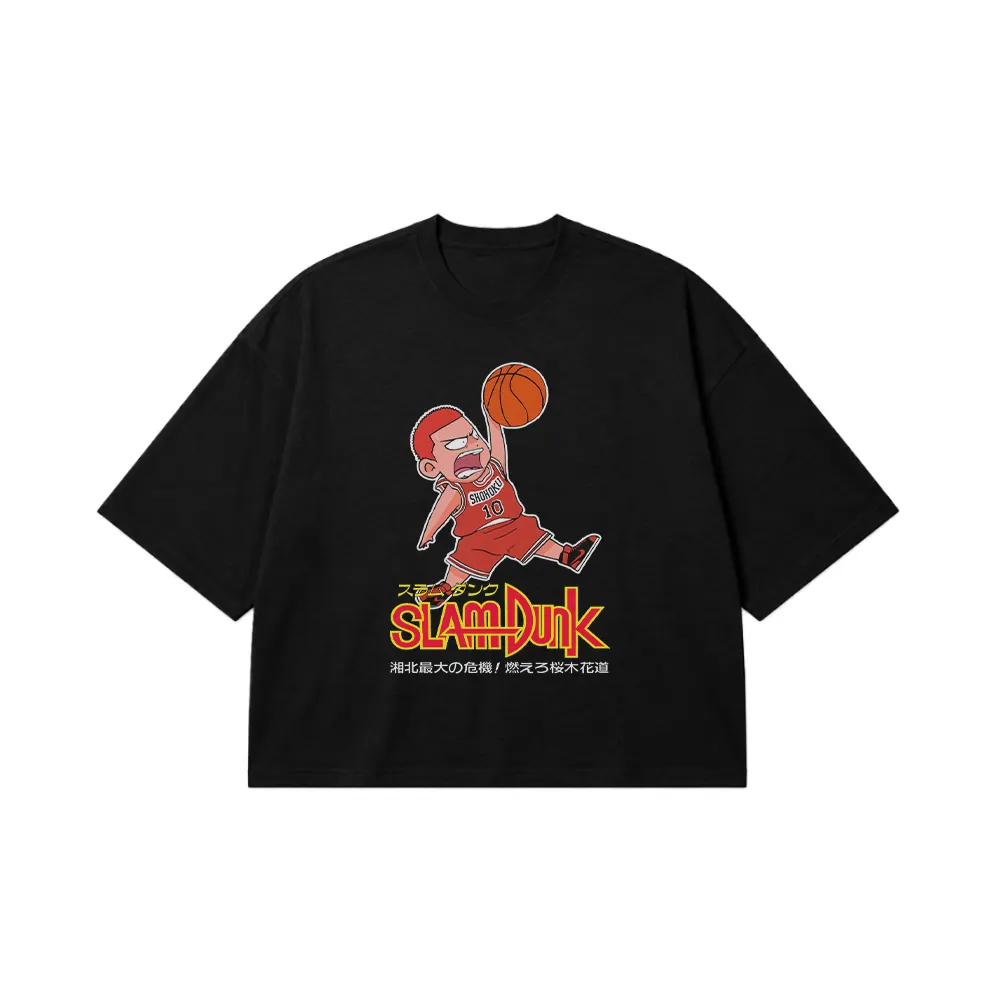 تیشرت باکسی انیمه اسلم دانک طرح اسمش (Slam Dunk) کد 26998