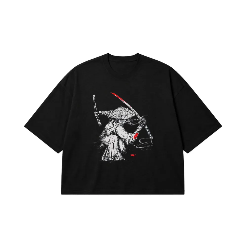 تیشرت باکسی سامورایی طرح شمشیر (Samurai) کد 27022