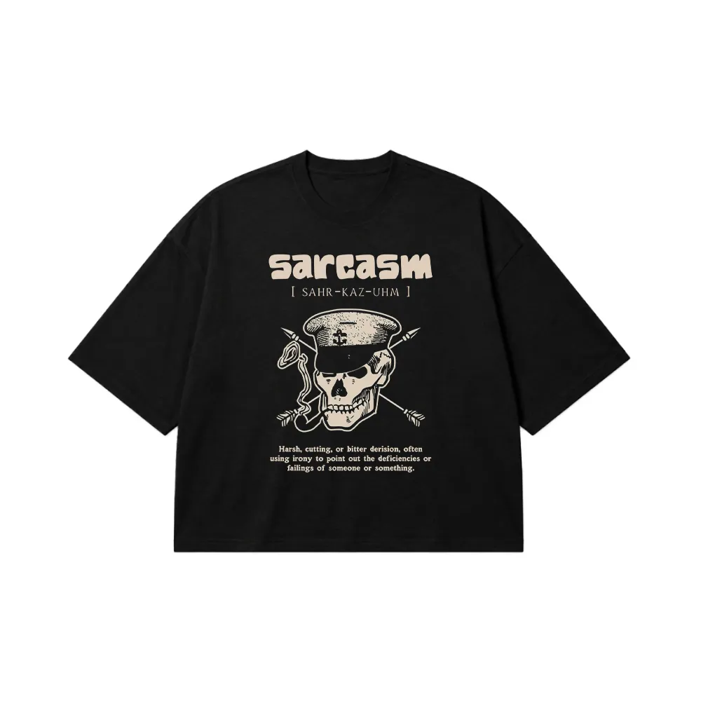 تیشرت باکسی جمجمه طرح Sarcasm ملوان کد 27095