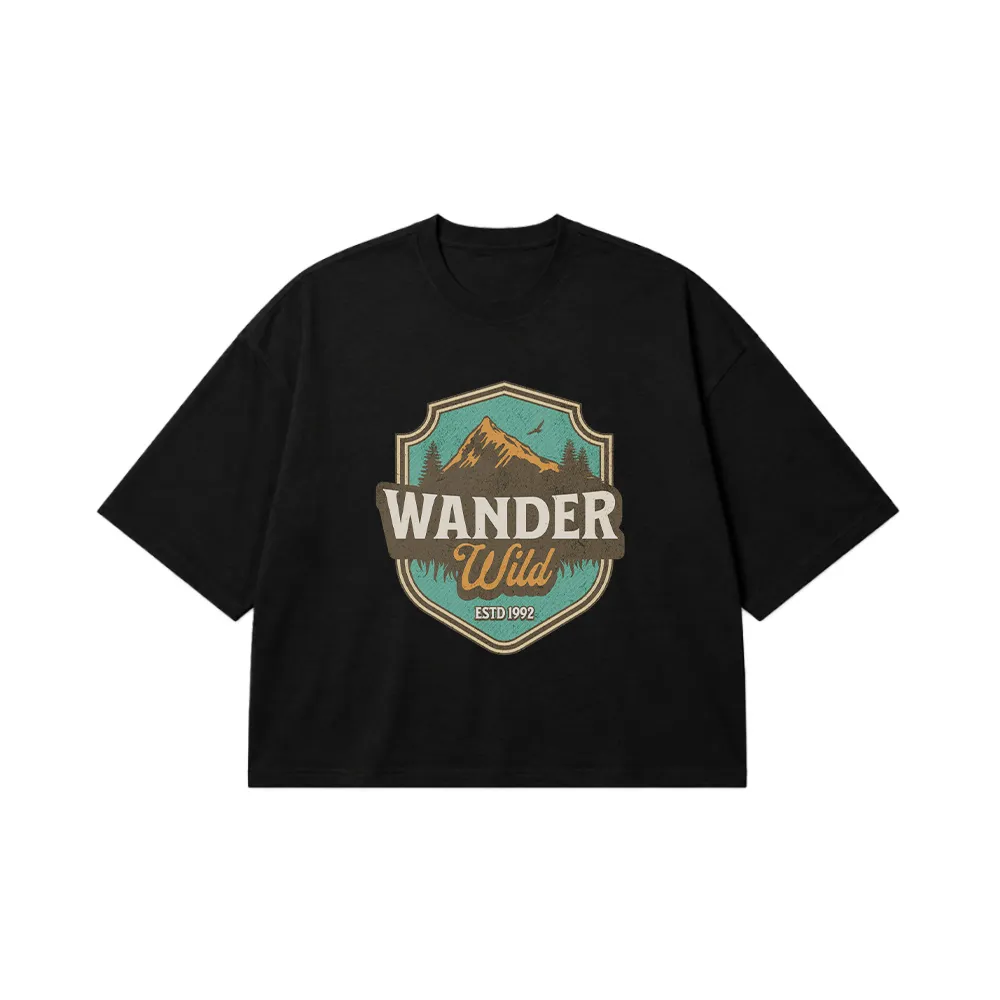 تیشرت باکسی کوهنوردی طرح Wander Wild کد 27133