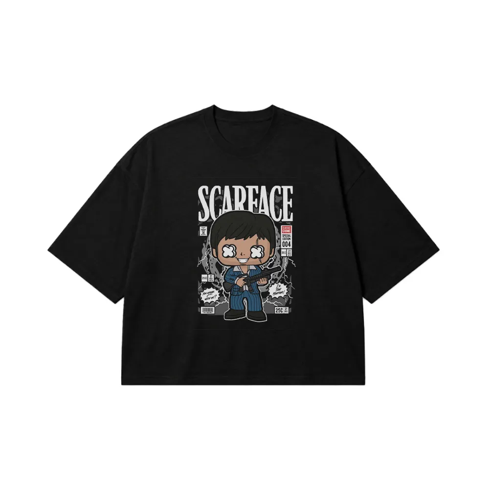 تیشرت باکسی طرح کاراکتر کمیکی Scarface کد 27161
