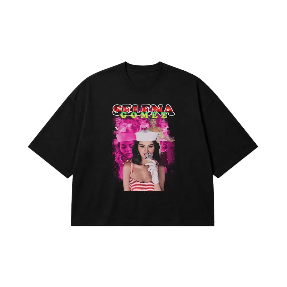 تیشرت باکسی سلنا گومز طرح تایپوگرافی (Selena Gomez) کد 27206