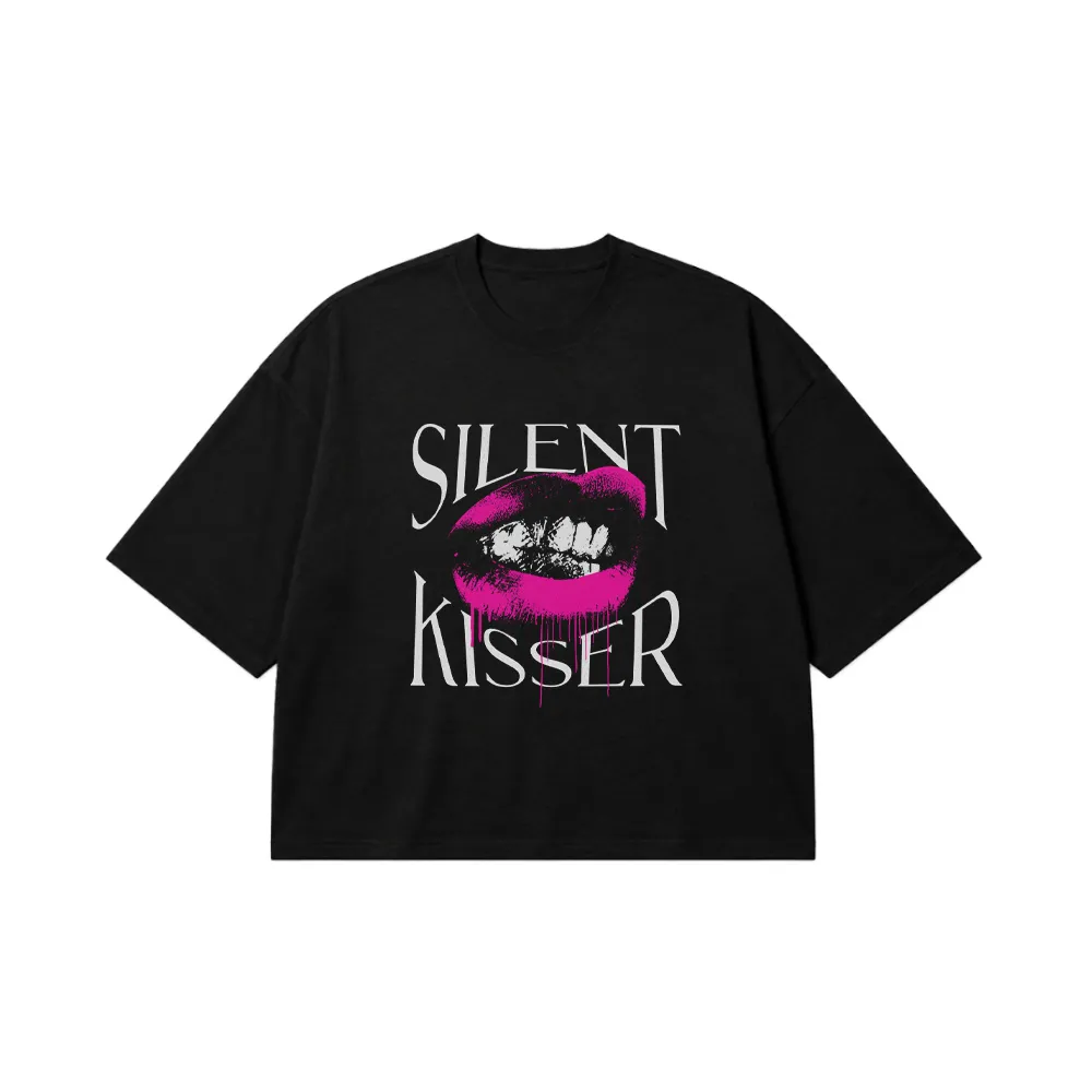 تیشرت باکسی تایپوگرافی Silent Kisser کد 27528