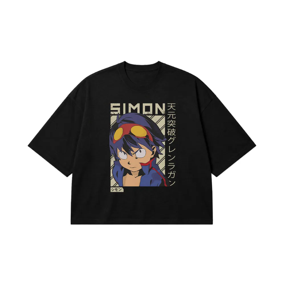 تیشرت باکسی انیمه گورن لاگان طرح سیمون (Simon) کد 27547