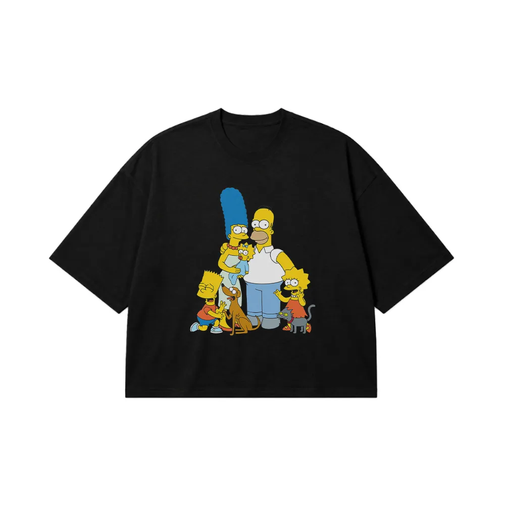 تیشرت باکسی سیمپسون‌ها طرح خانوادگی (The Simpsons) کد 27558