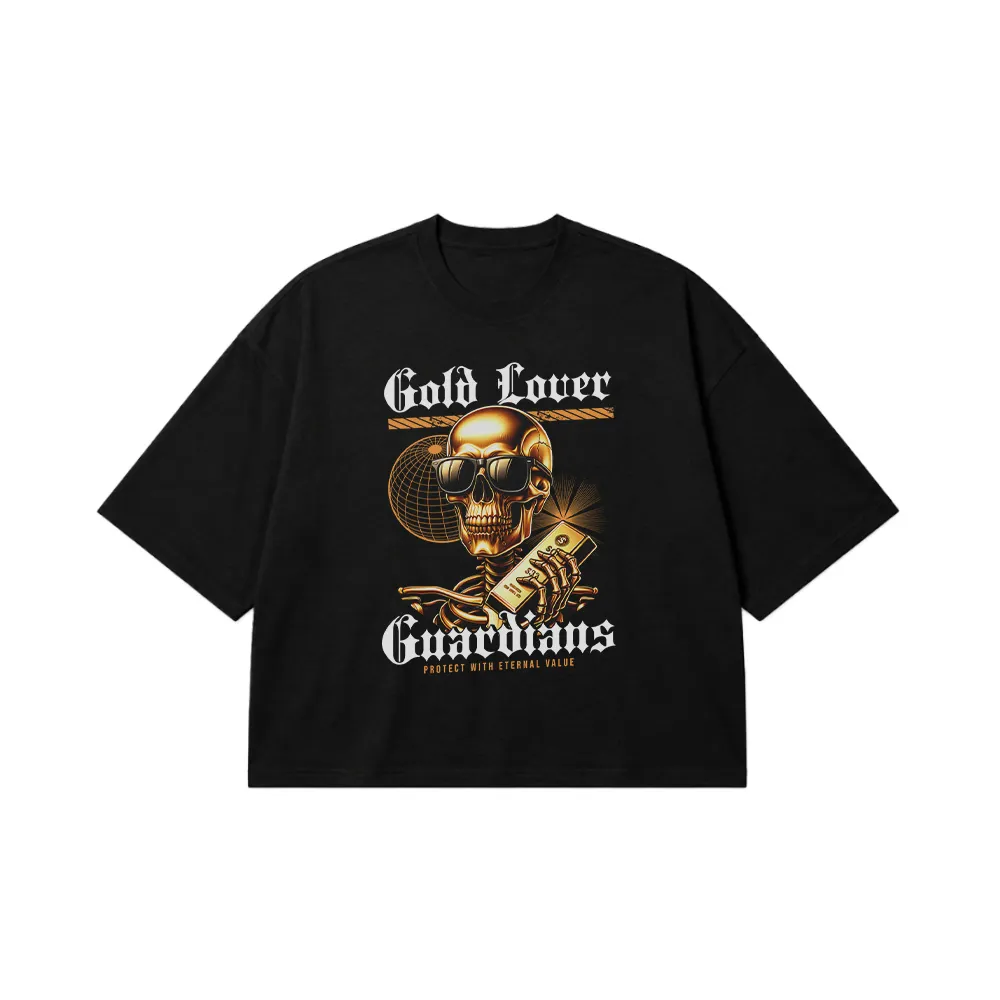 تیشرت باکسی جمجمه طرح Gold Lover Guardians کد 27590