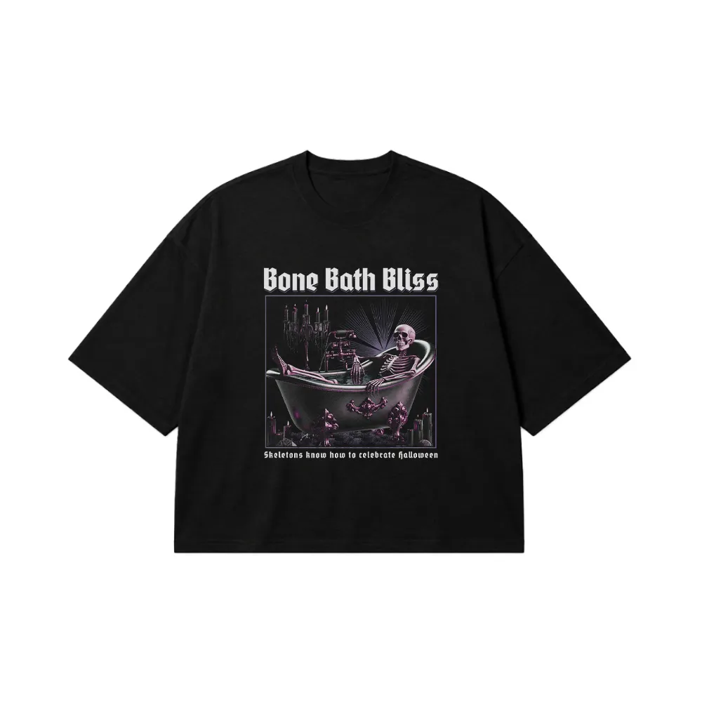 تیشرت باکسی اسکلت طرح Bone Bath Bliss کد 27594