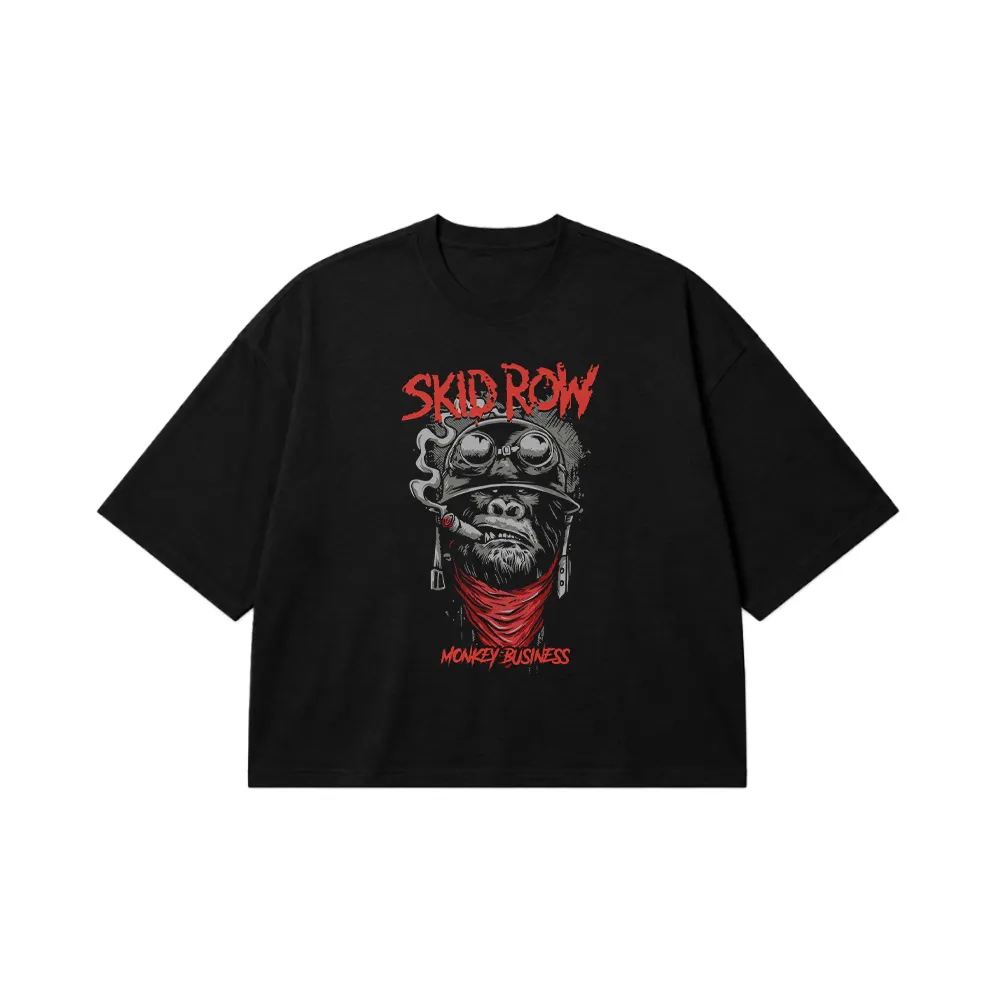 تیشرت باکسی میمون طرح Skid Row Monkey Business کد 27602