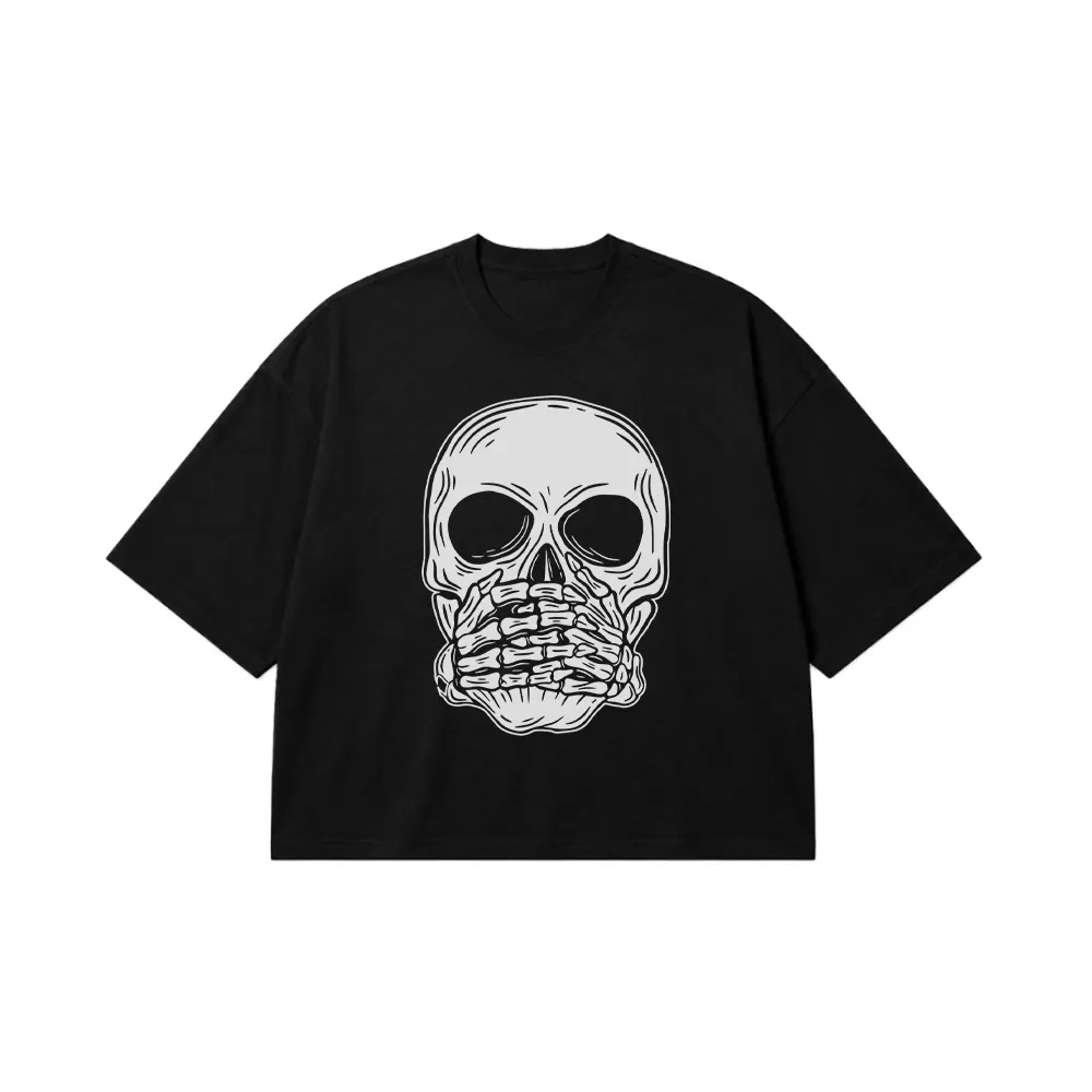تیشرت باکسی جمجمه طرح Speak No Evil کد 27618