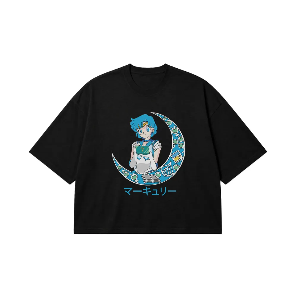 تیشرت باکسی انیمه سیلور مون طرح سیلور مرکوری (Sailor Mercury) کد 27878