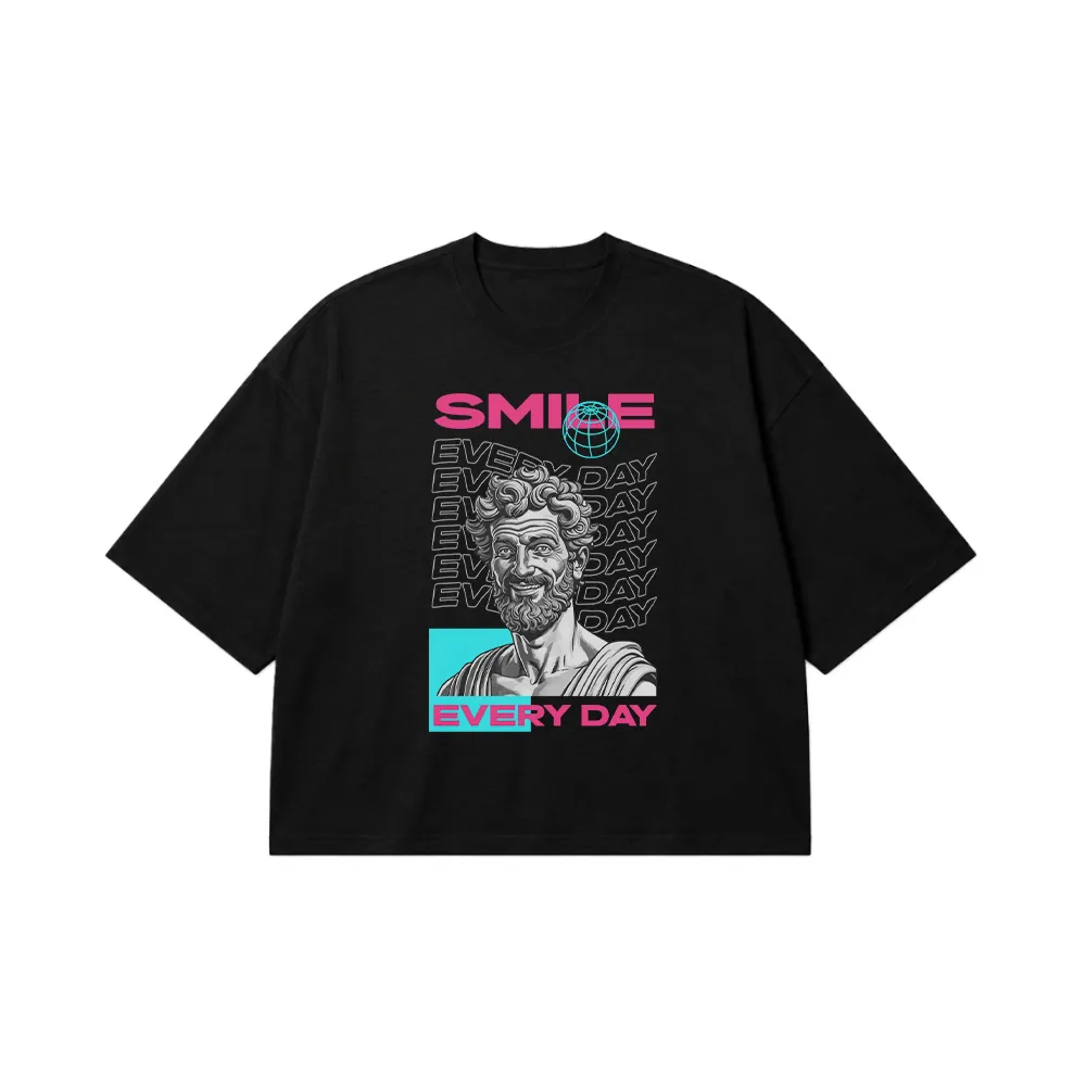 تیشرت باکسی طرح Smile Every Day با پیکره کد 27910