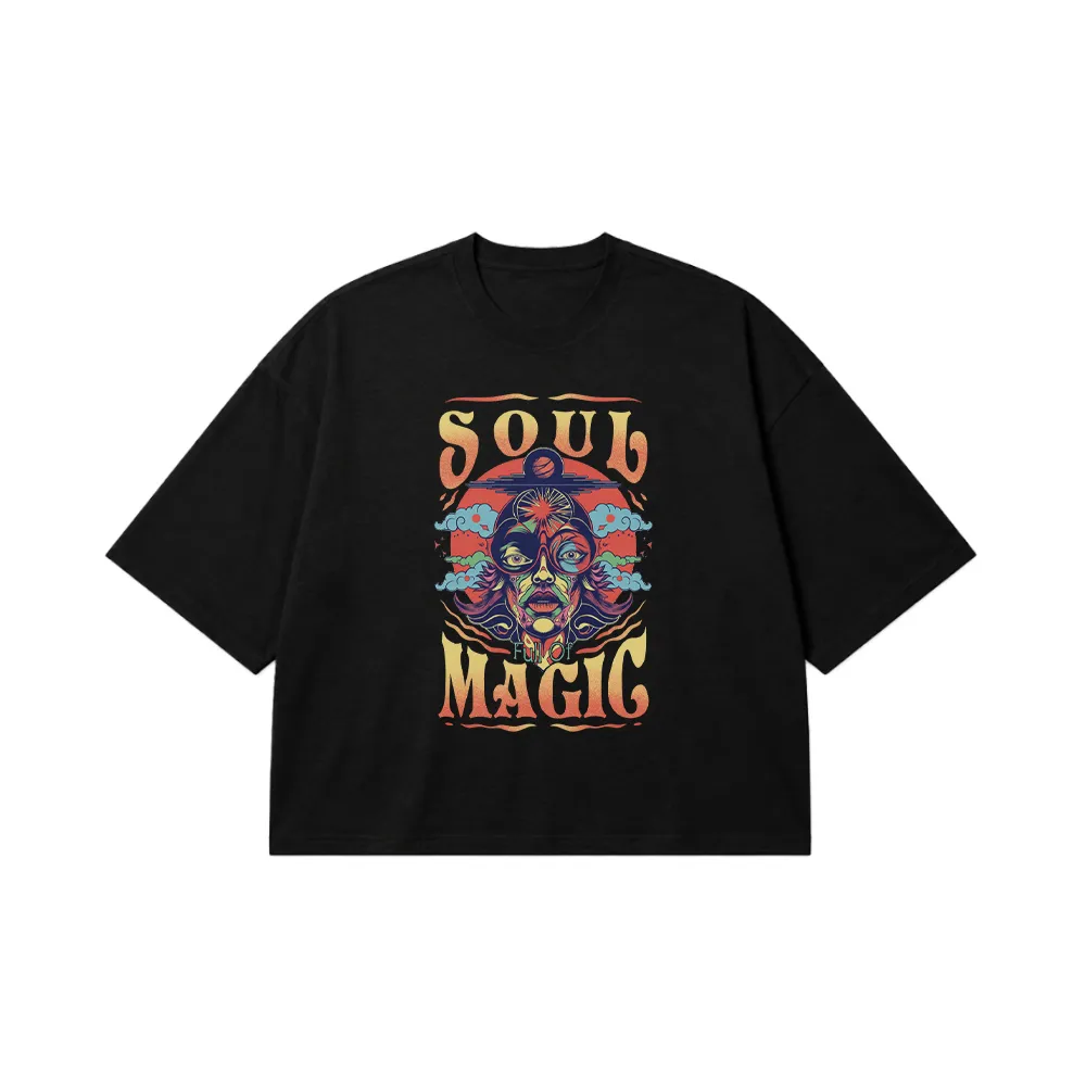 تیشرت باکسی طرح Soul Magic سایکدلیک کد 28022