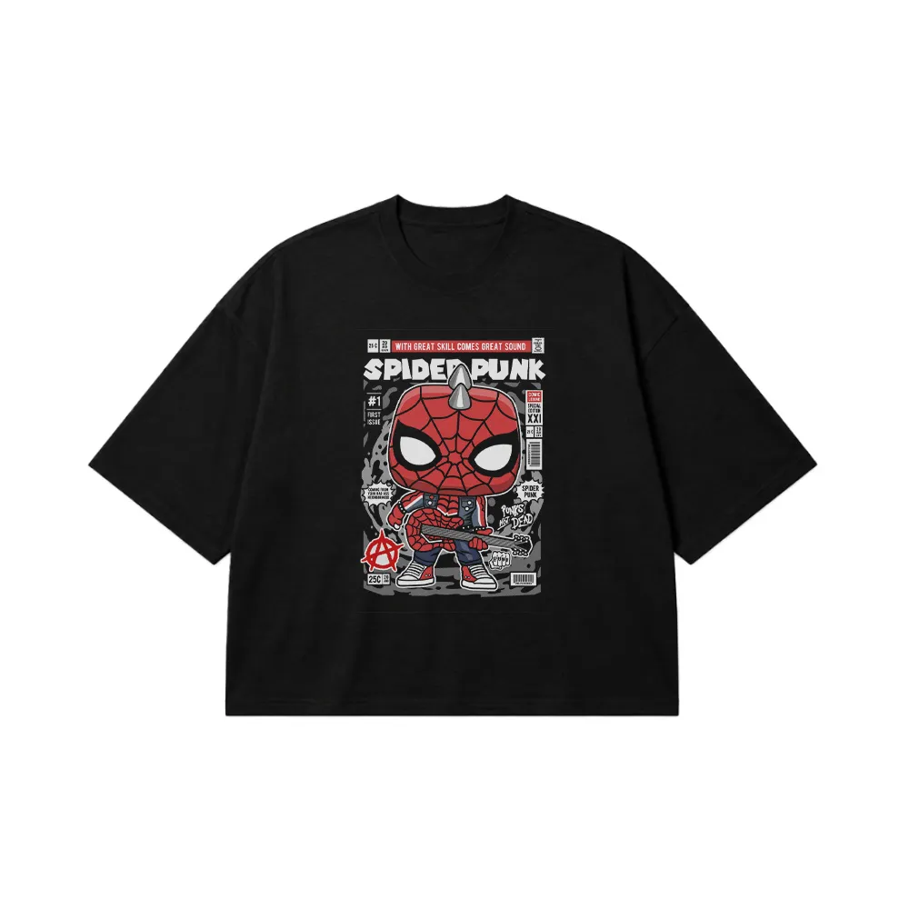 تیشرت باکسی مرد عنکبوتی طرح اسپایدر پانک (Spider Punk) کد 28067