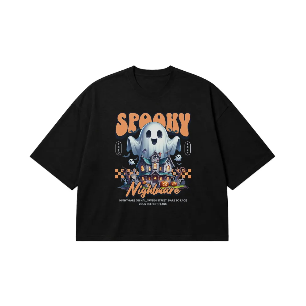 تیشرت باکسی روح طرح هالووین Spooky Nightmare کد 28200
