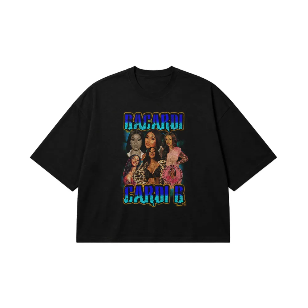 تیشرت باکسی کاردی بی طرح پرتره (Cardi B) کد 28227