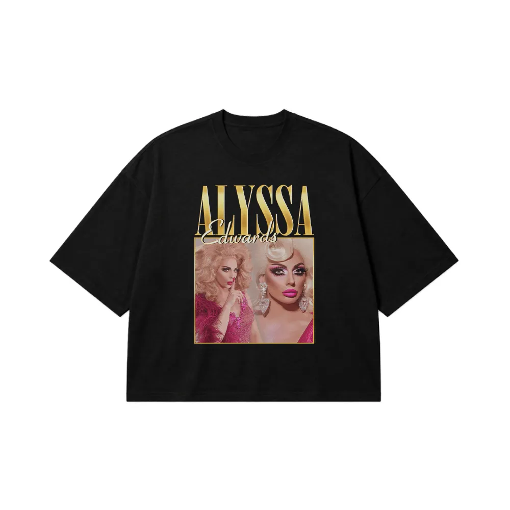تیشرت باکسی الیسا ادواردز طرح پرتره (Alyssa Edwards) کد 28232