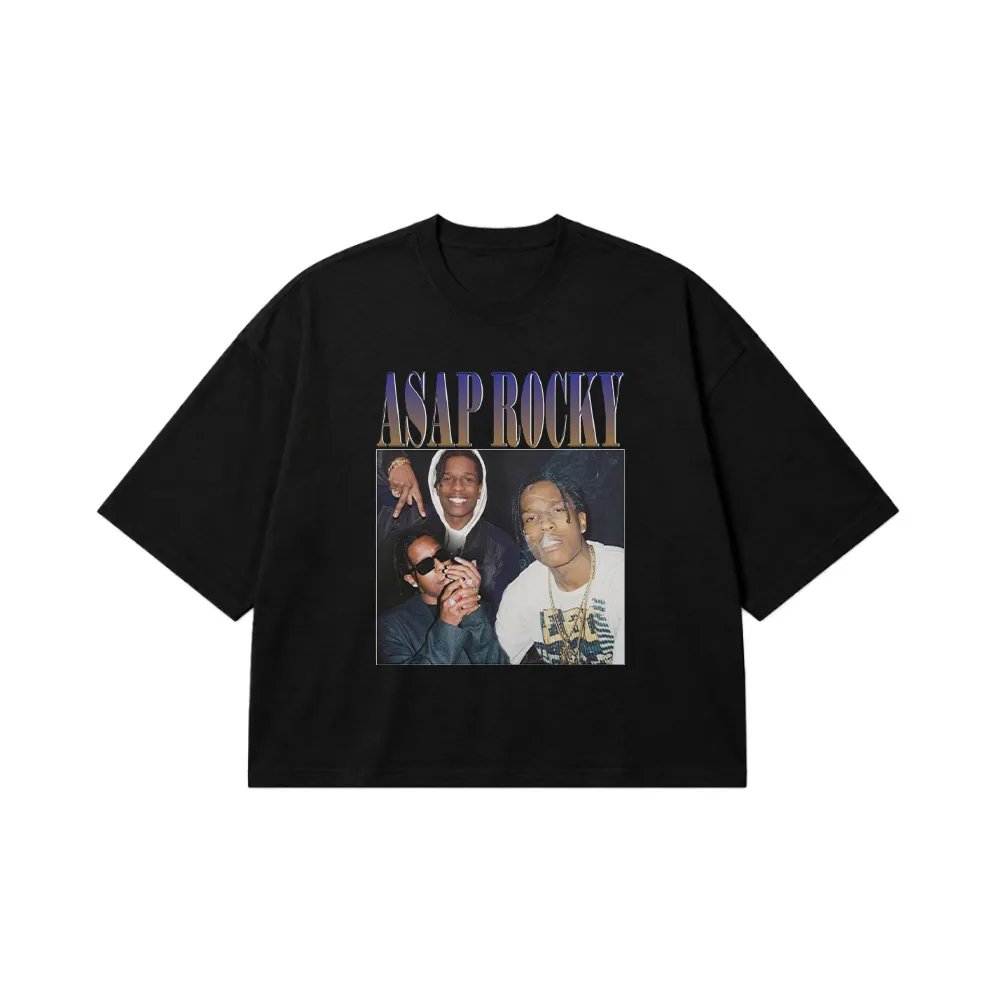 تیشرت باکسی ای‌سپ راکی طرح پرتره (ASAP Rocky) کد 28234