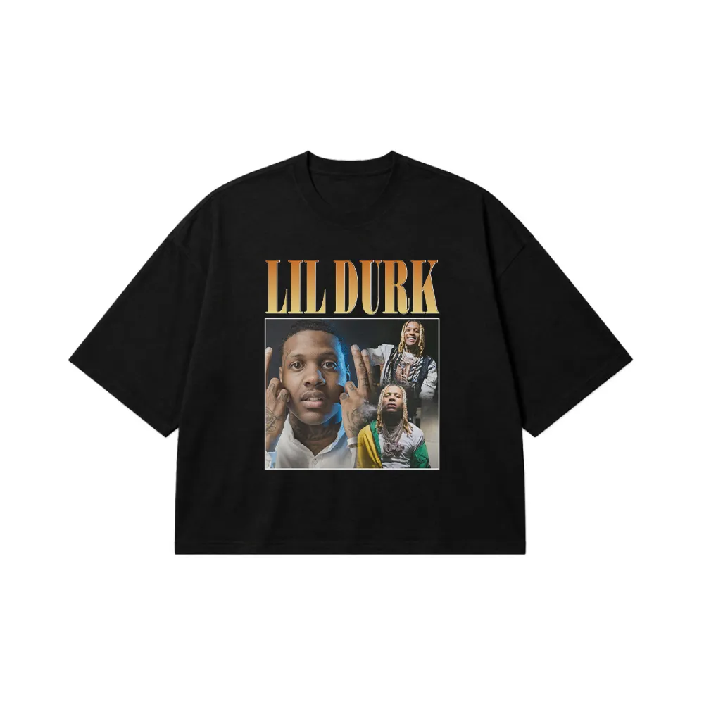 تیشرت باکسی لیل دورک طرح پرتره (Lil Durk) کد 28273