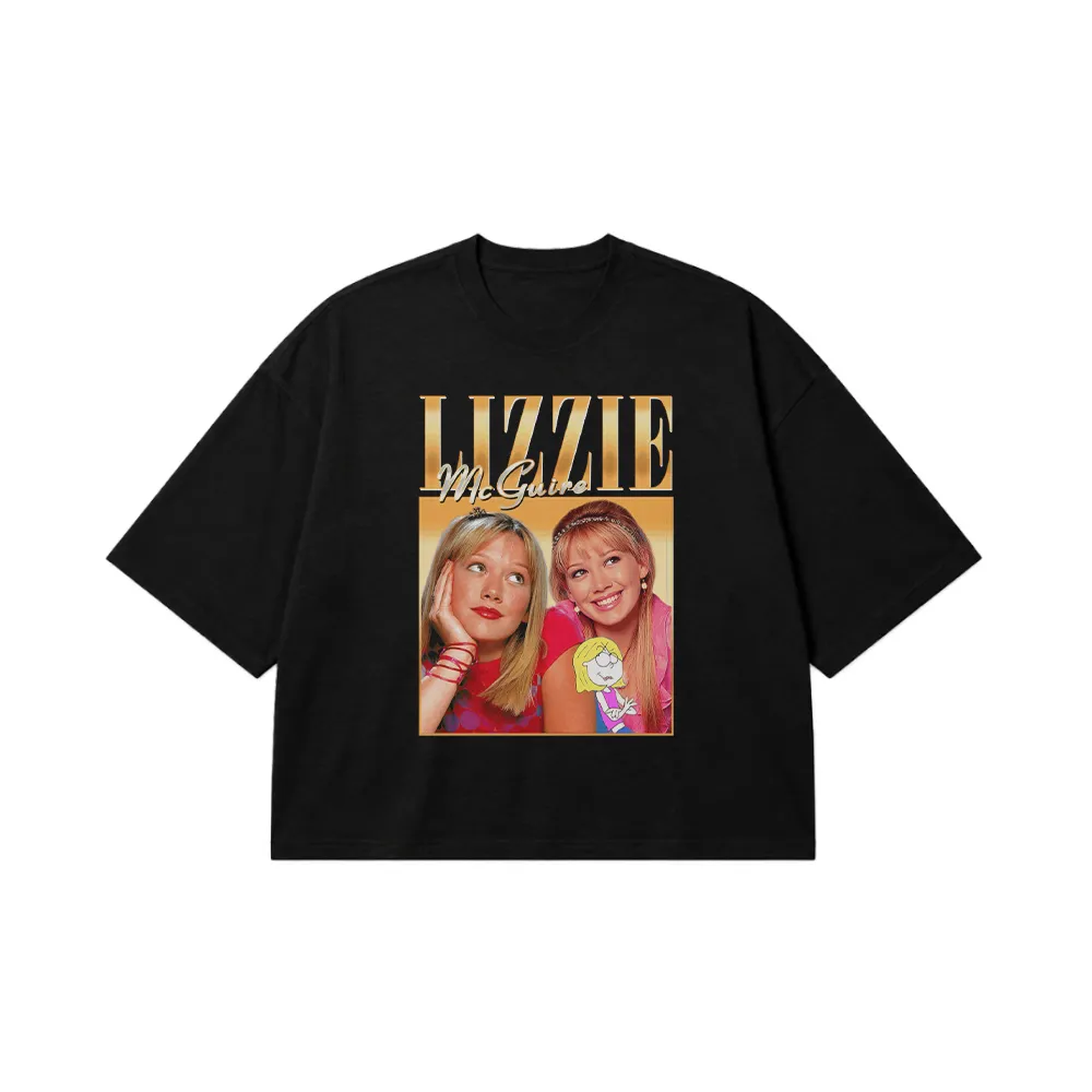 تیشرت باکسی لیزی مک‌گوایر طرح پرتره (Lizzie McGuire) کد 28276