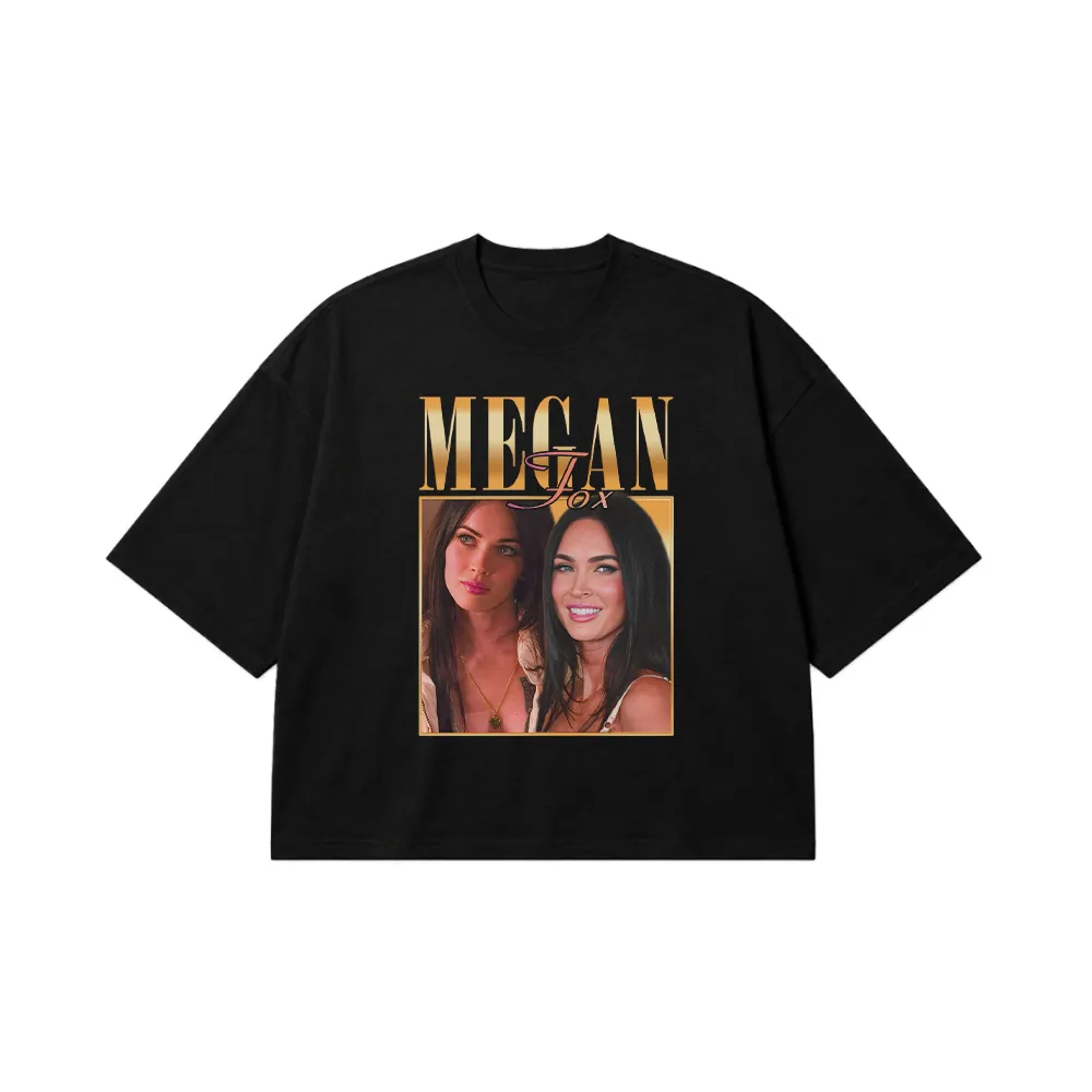 تیشرت باکسی مگان فاکس طرح پرتره (Megan Fox) کد 28279