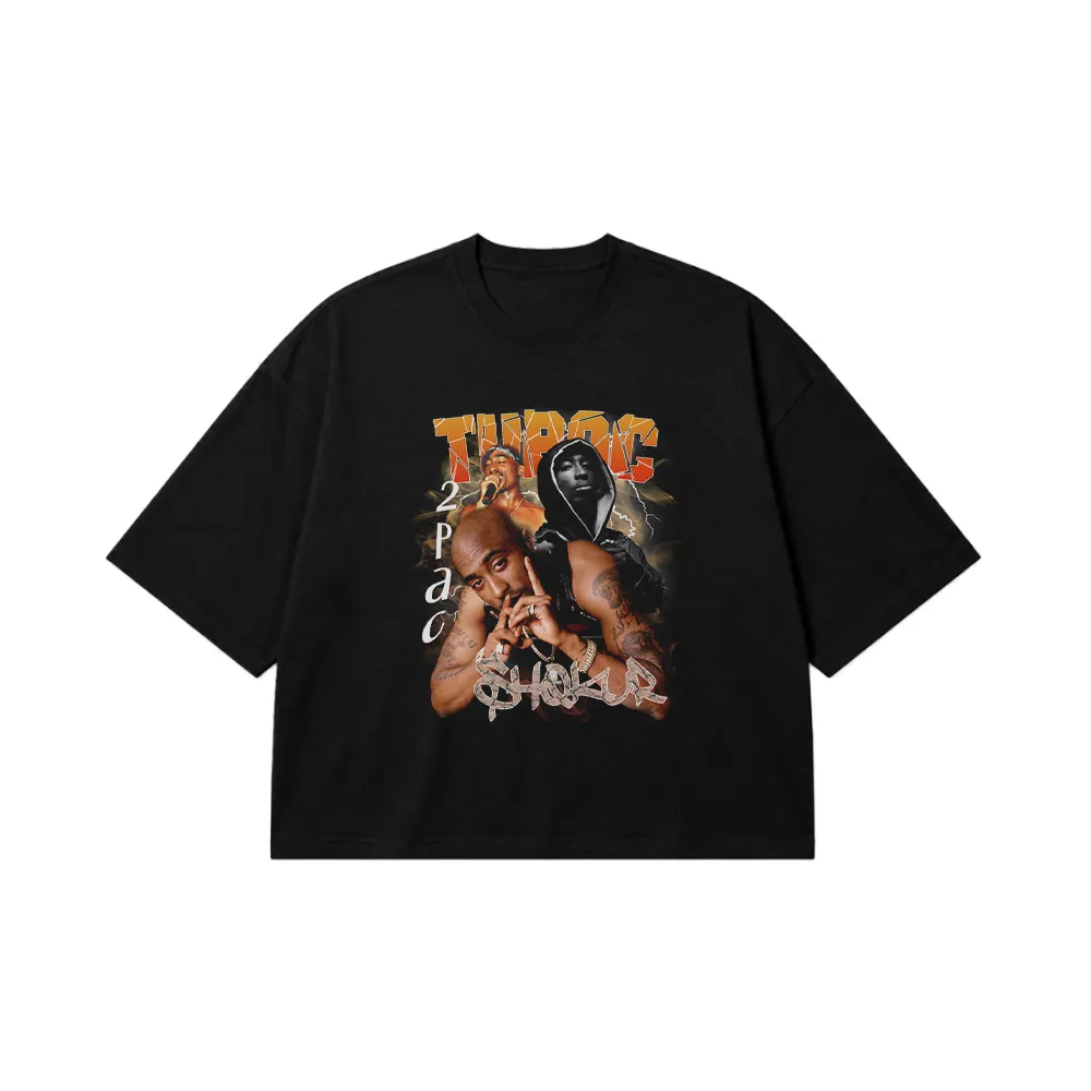 تیشرت باکسی تو‌پاک شکور طرح پرتره (2Pac Shakur) کد 28303