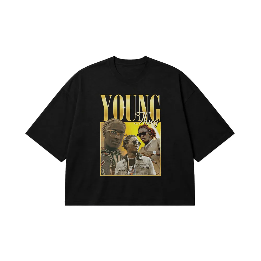 تیشرت باکسی یانگ تاگ طرح پرتره (Young Thug) کد 28305