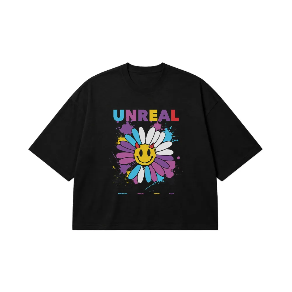 تیشرت باکسی گل طرح Unreal کد 28483