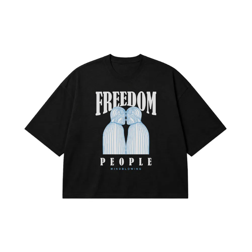 تیشرت باکسی طرح Freedom People کد 28486