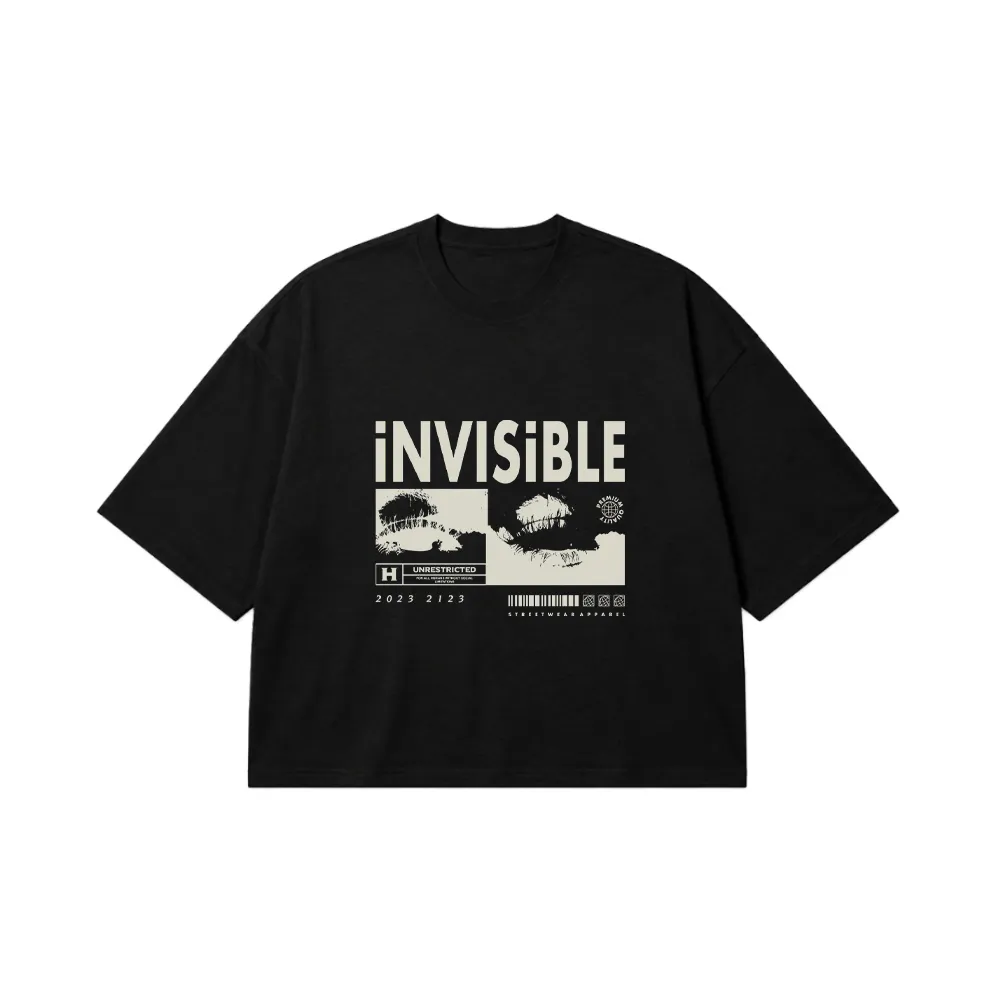 تیشرت باکسی چشم طرح Invisible کد 28608