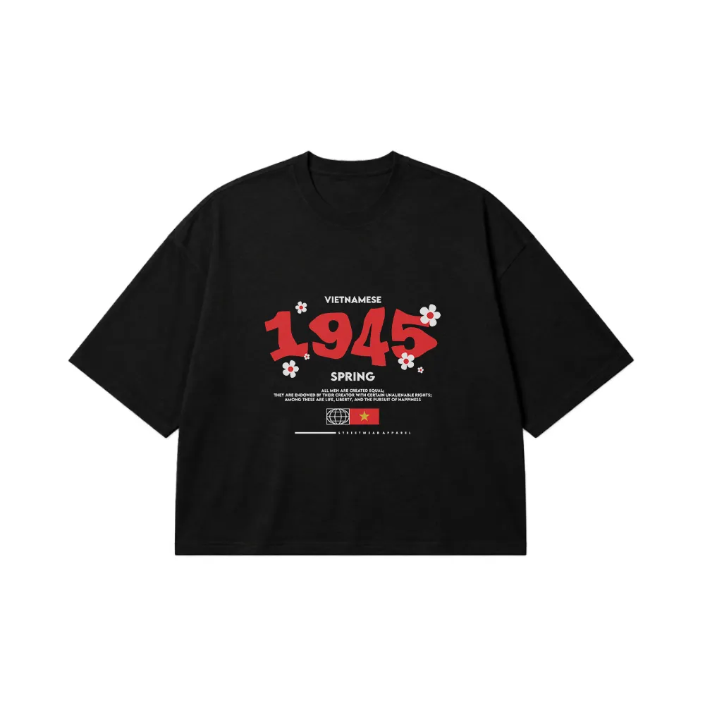 تیشرت باکسی ویتنامی طرح 1945 Spring کد 28660