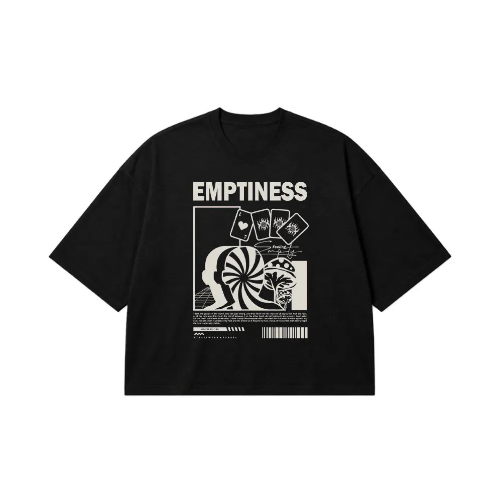 تیشرت باکسی احساسی طرح Emptiness کد 28678