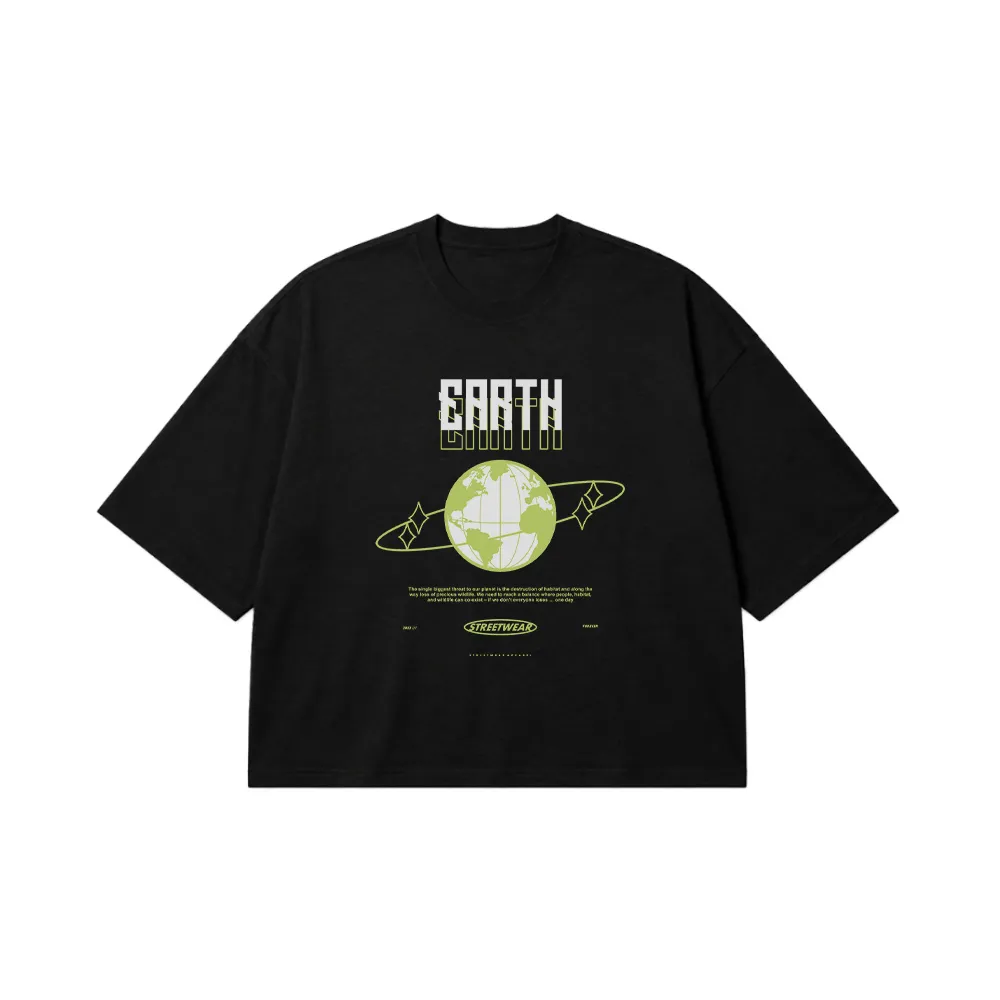تیشرت باکسی زمین طرح Earth کد 28684