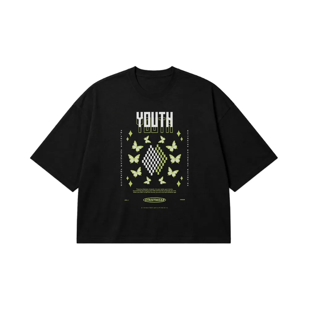 تیشرت باکسی جوانی طرح Youth کد 28686