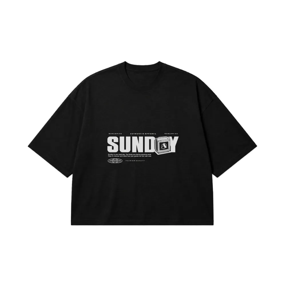 تیشرت باکسی تایپوگرافی Sunday کد 28814