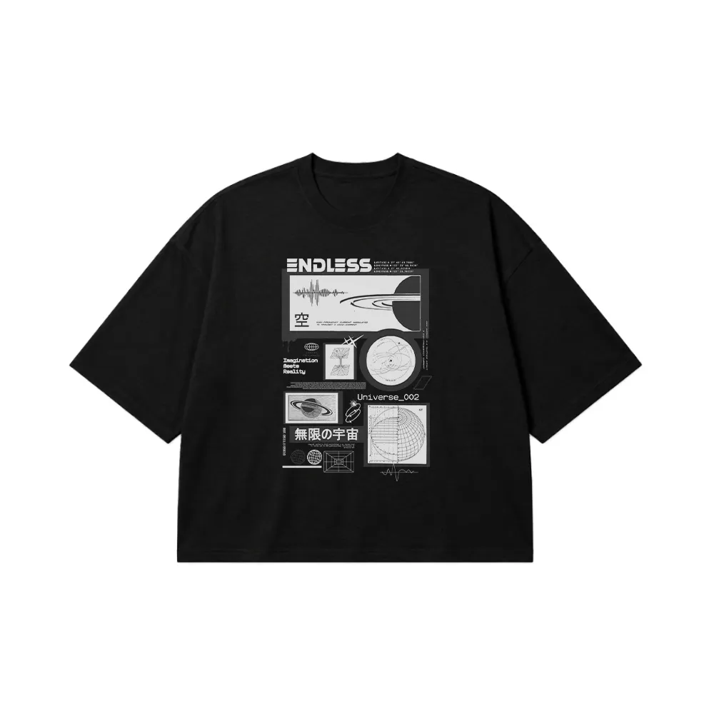 تیشرت باکسی فضایی طرح Endless Universe_002 کد 28854