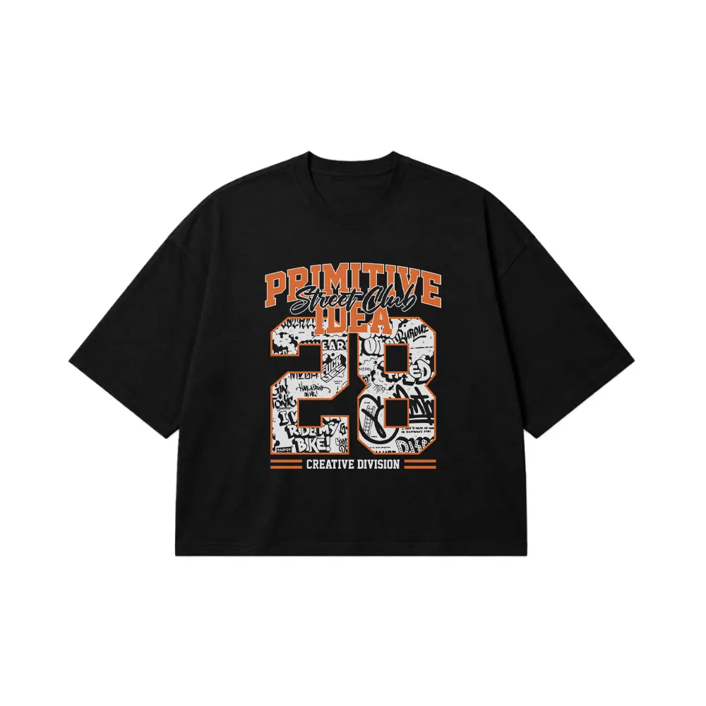 تیشرت باکسی تایپوگرافی Primitive Ideas 78 کد 28878